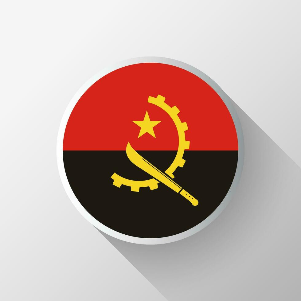 kreativ angola flagga cirkel bricka vektor