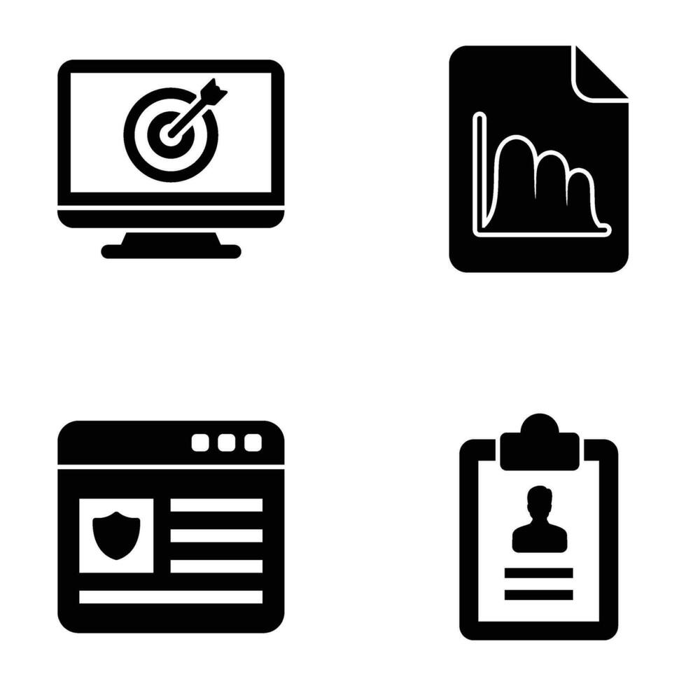 Daten Diagramm solide Symbol einstellen vektor