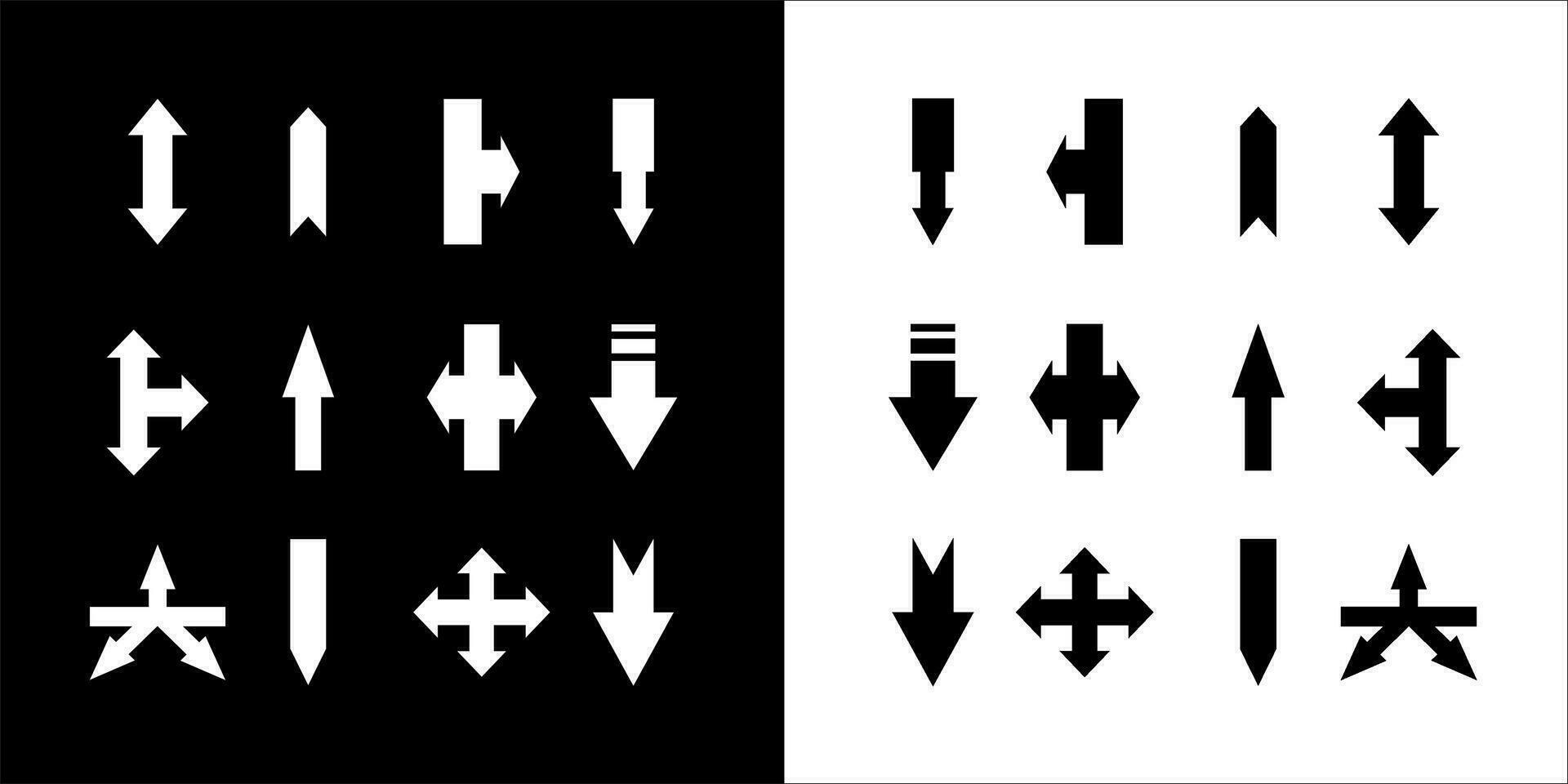 illustration vektor grafik en uppsättning av pil ikoner