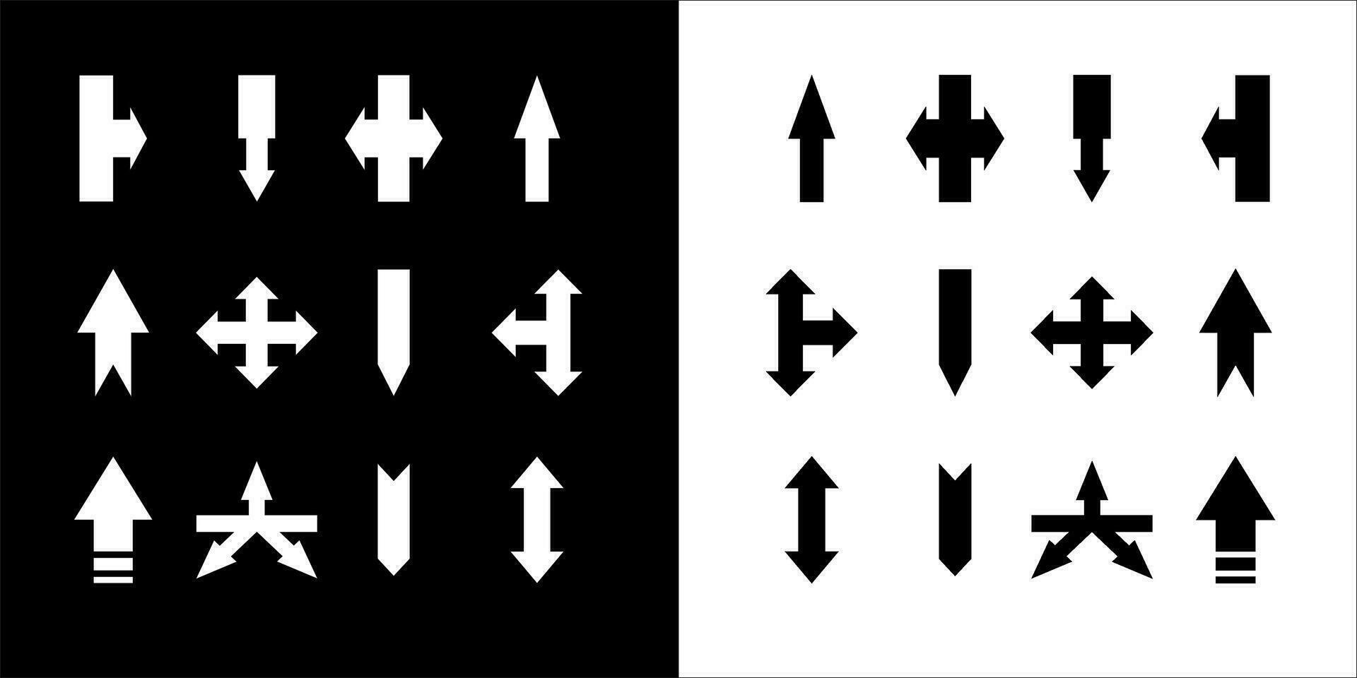 illustration vektor grafik en uppsättning av pil ikoner