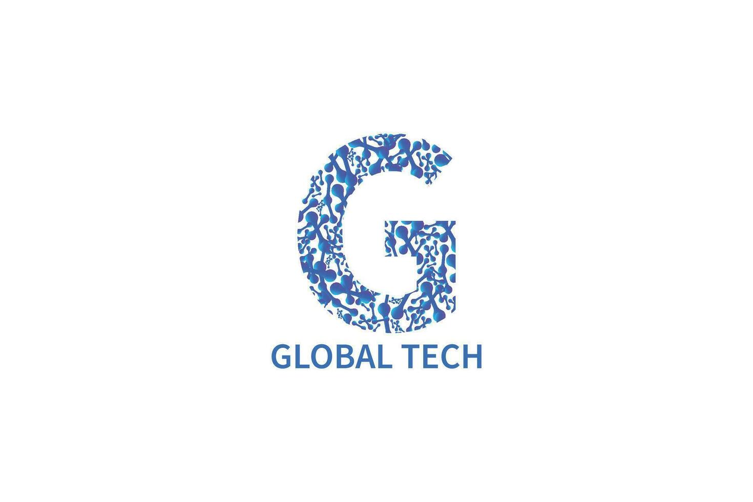 global tech logotyp design illustration vektor