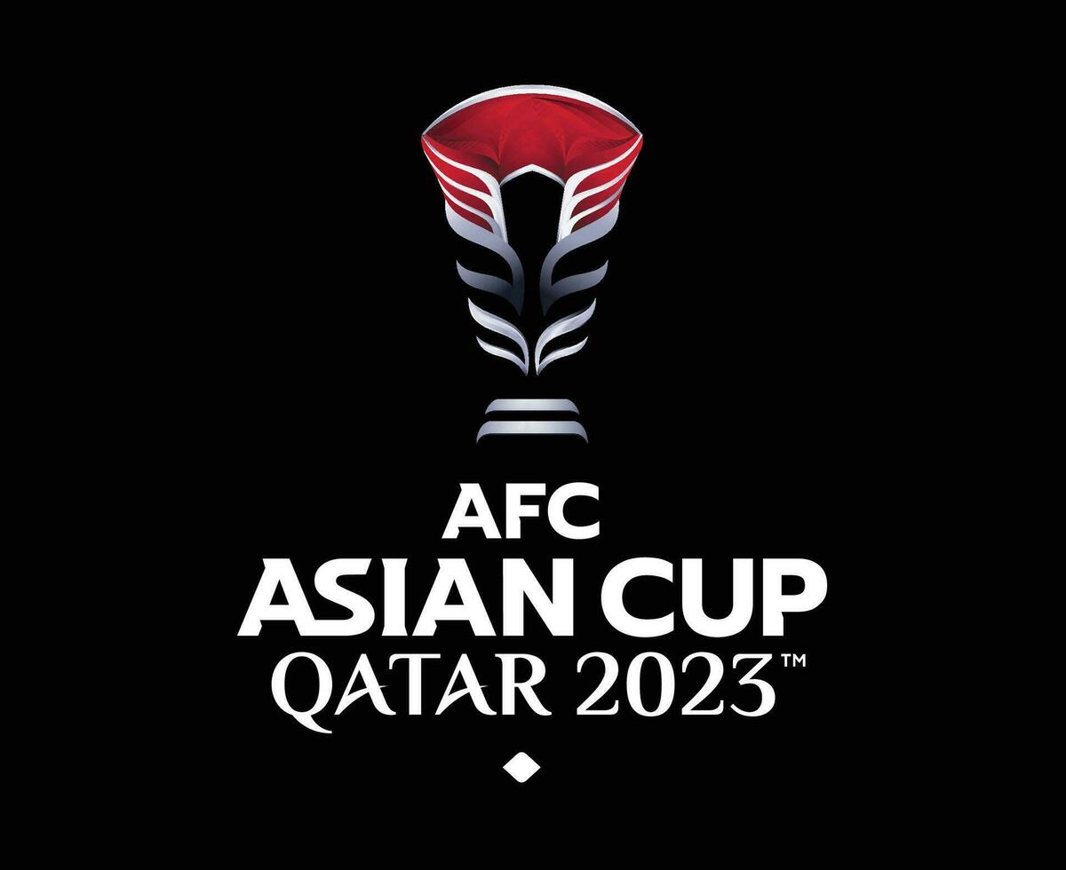 afc asiatisk kopp qatar 2023 logotyp symbol abstrakt Asien fotboll design vektor illustration med svart bakgrund