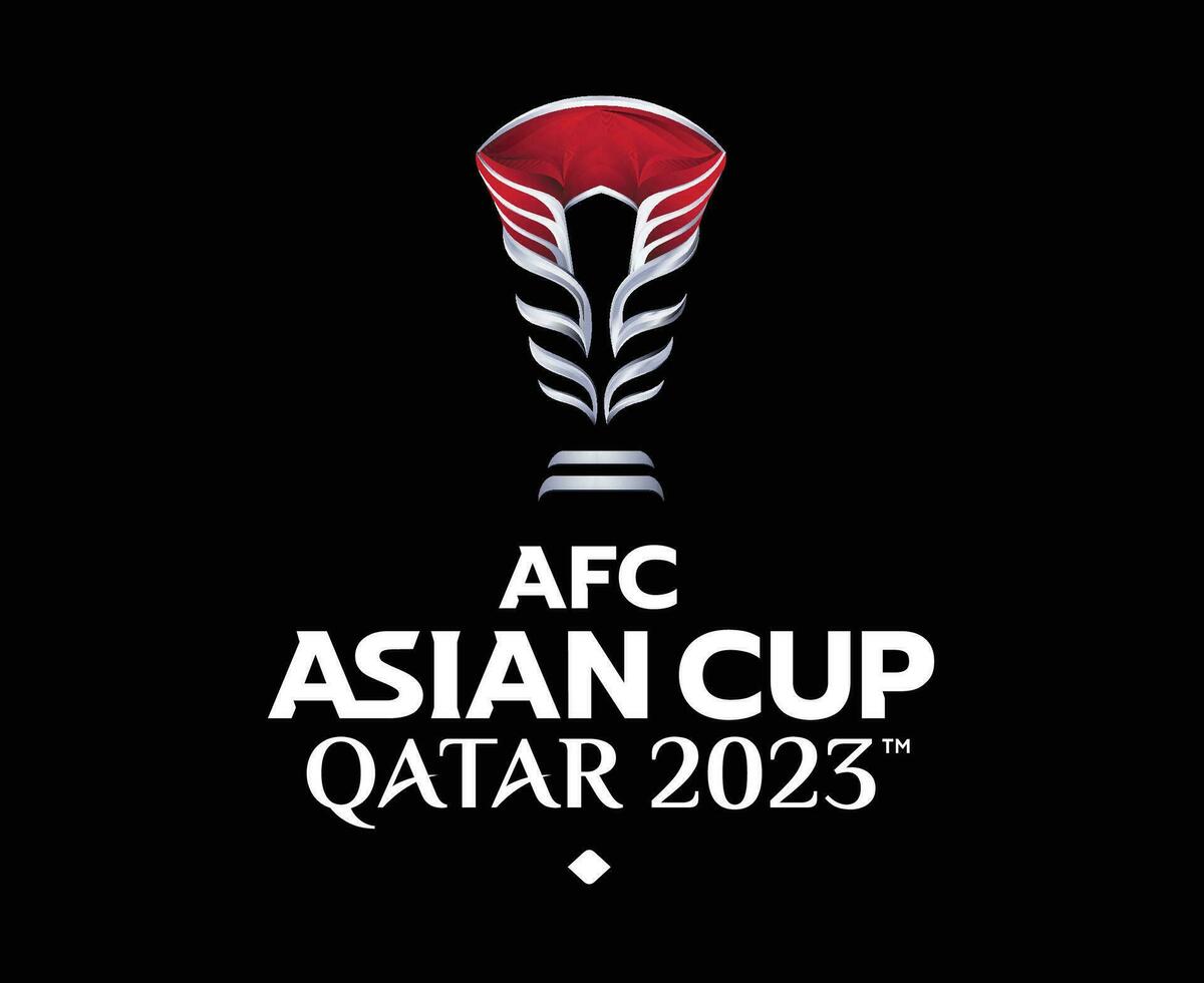 afc asiatisch Tasse Katar 2023 Symbol Logo abstrakt Asien Fußball Design Vektor Illustration mit schwarz Hintergrund