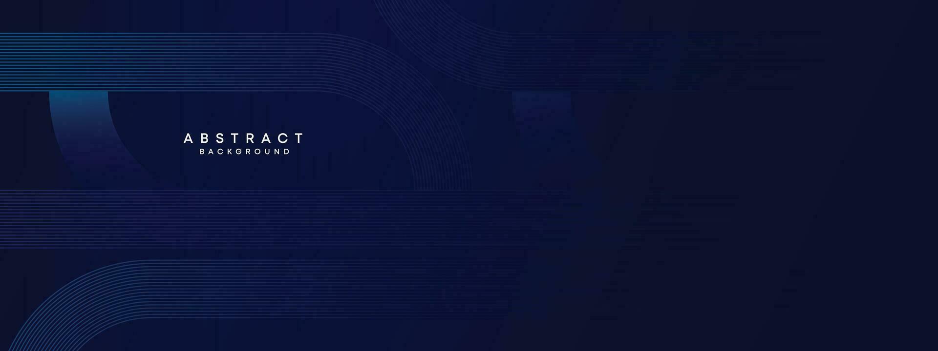 abstrakt mörk blå vinka cirklar rader teknologi bakgrund. mörk blå lutning med lysande rader skinande geometrisk form och diagonal, för broschyr, omslag, affisch, baner, hemsida, rubrik vektor