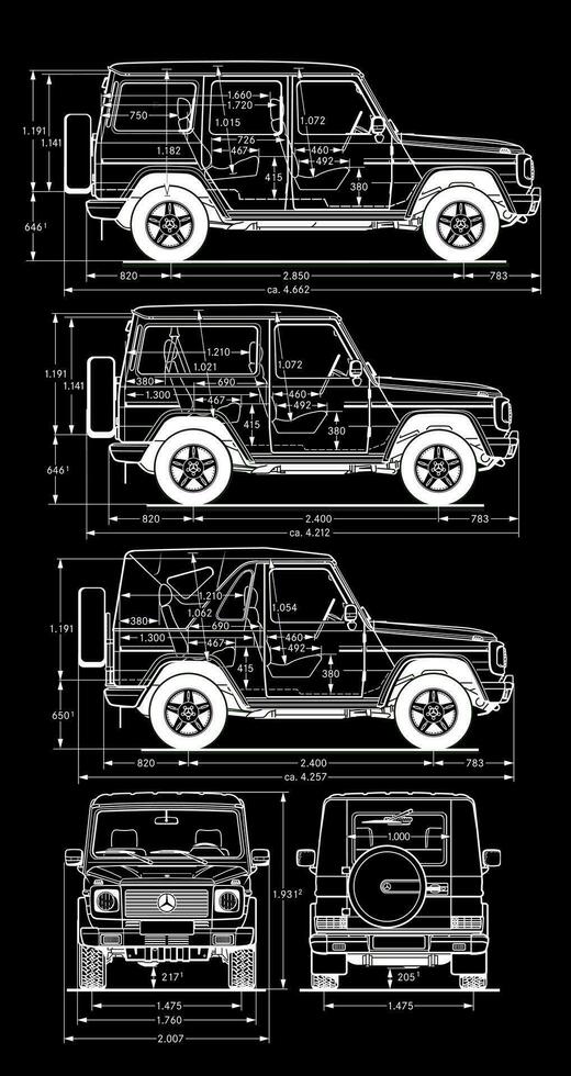 mercedes g klass 2005 bil plan vektor