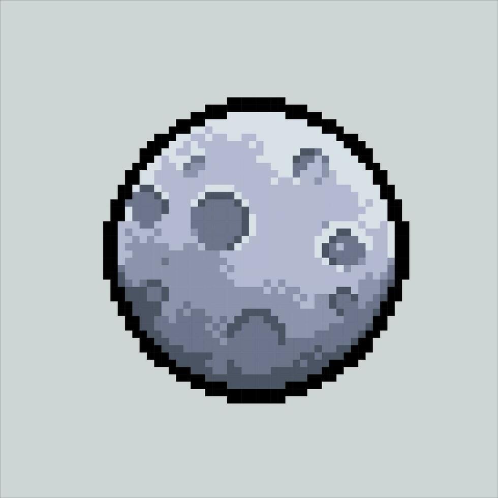 Pixel Kunst Illustration Raum Mond. pixelig Mond. Raum Mond Satellit pixelig zum das Pixel Kunst Spiel und Symbol zum Webseite und Video Spiel. alt Schule retro. vektor