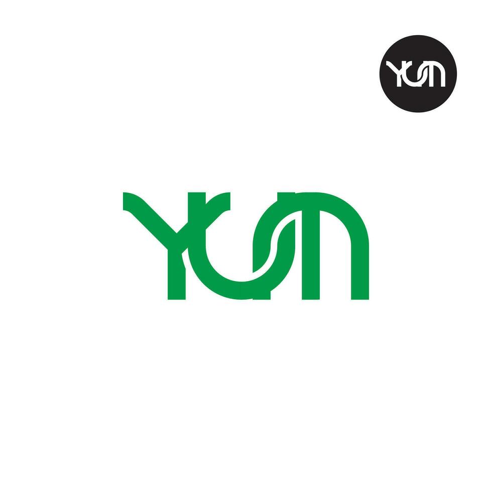 brev yum monogram logotyp design vektor