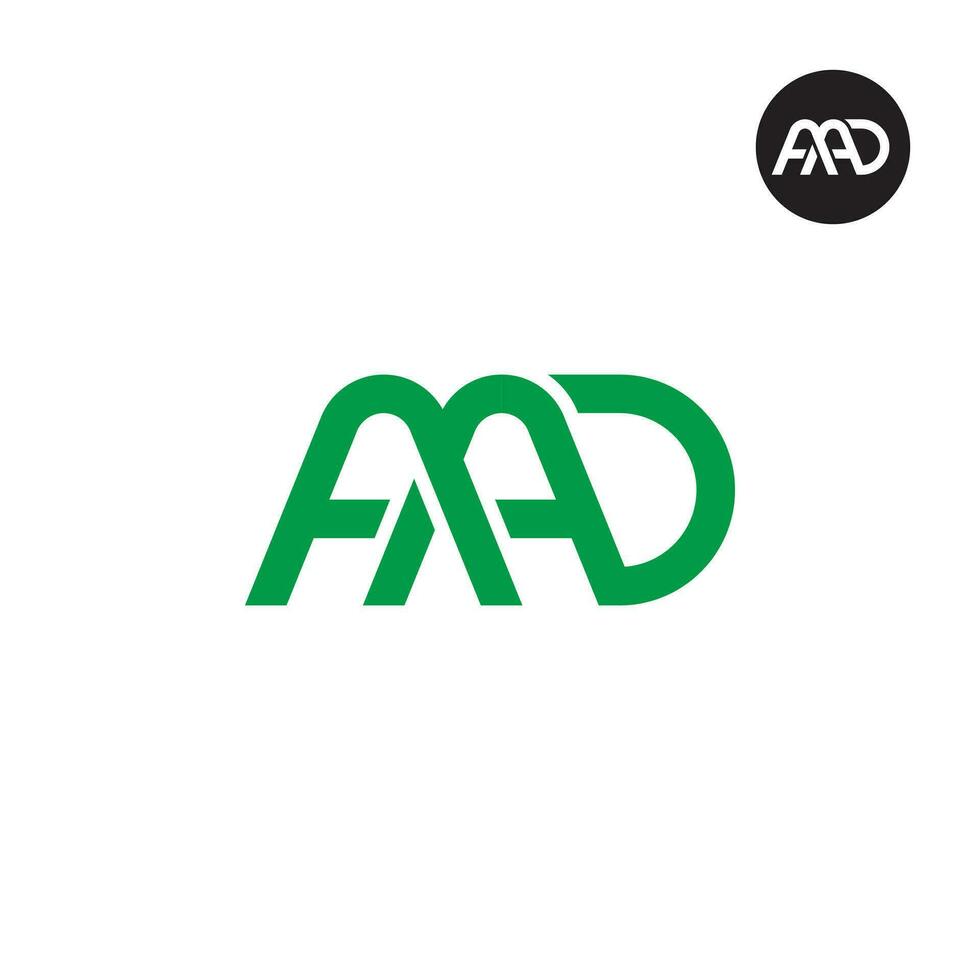 Brief aad Monogramm Logo Design vektor