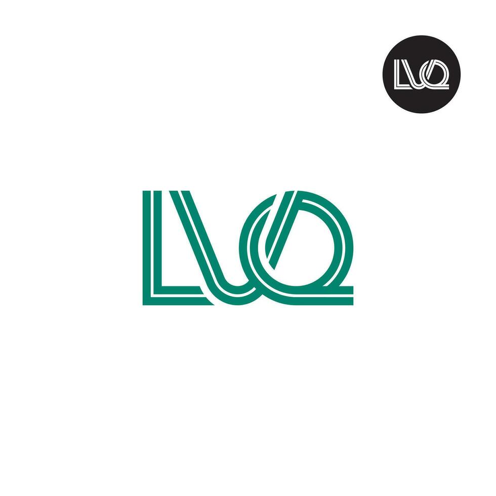 brev lvq monogram logotyp design med rader vektor