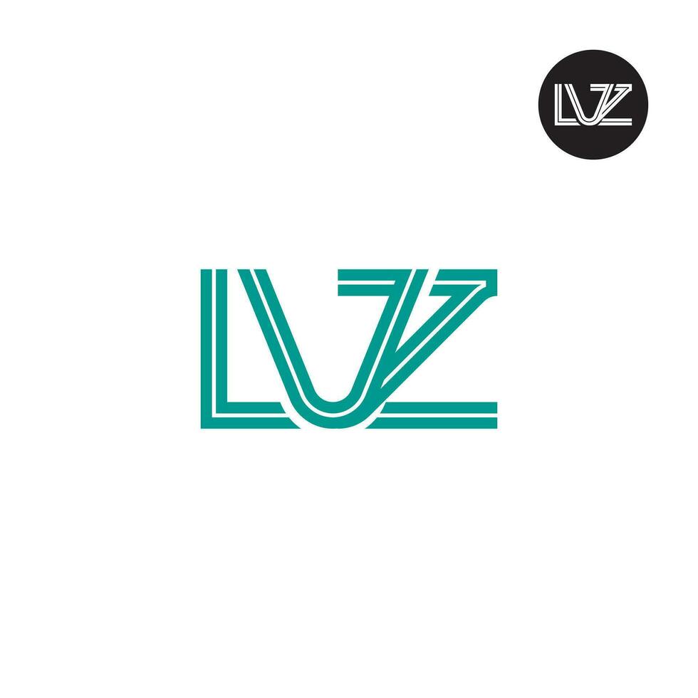 Brief lvz Monogramm Logo Design mit Linien vektor