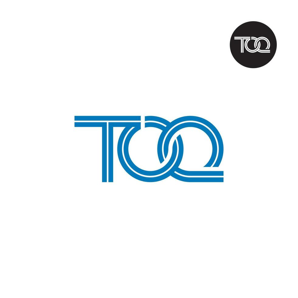 brev toq monogram logotyp design med rader vektor