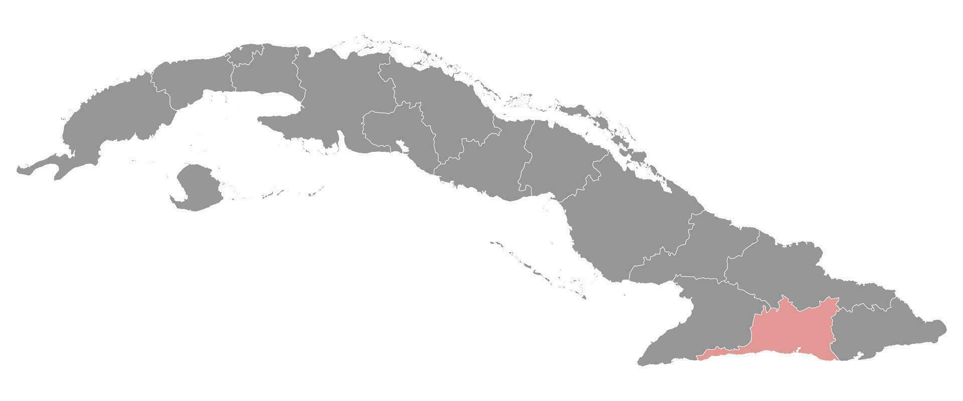 Santiago de Kuba Provinz Karte, administrative Aufteilung von Kuba. Vektor Illustration.