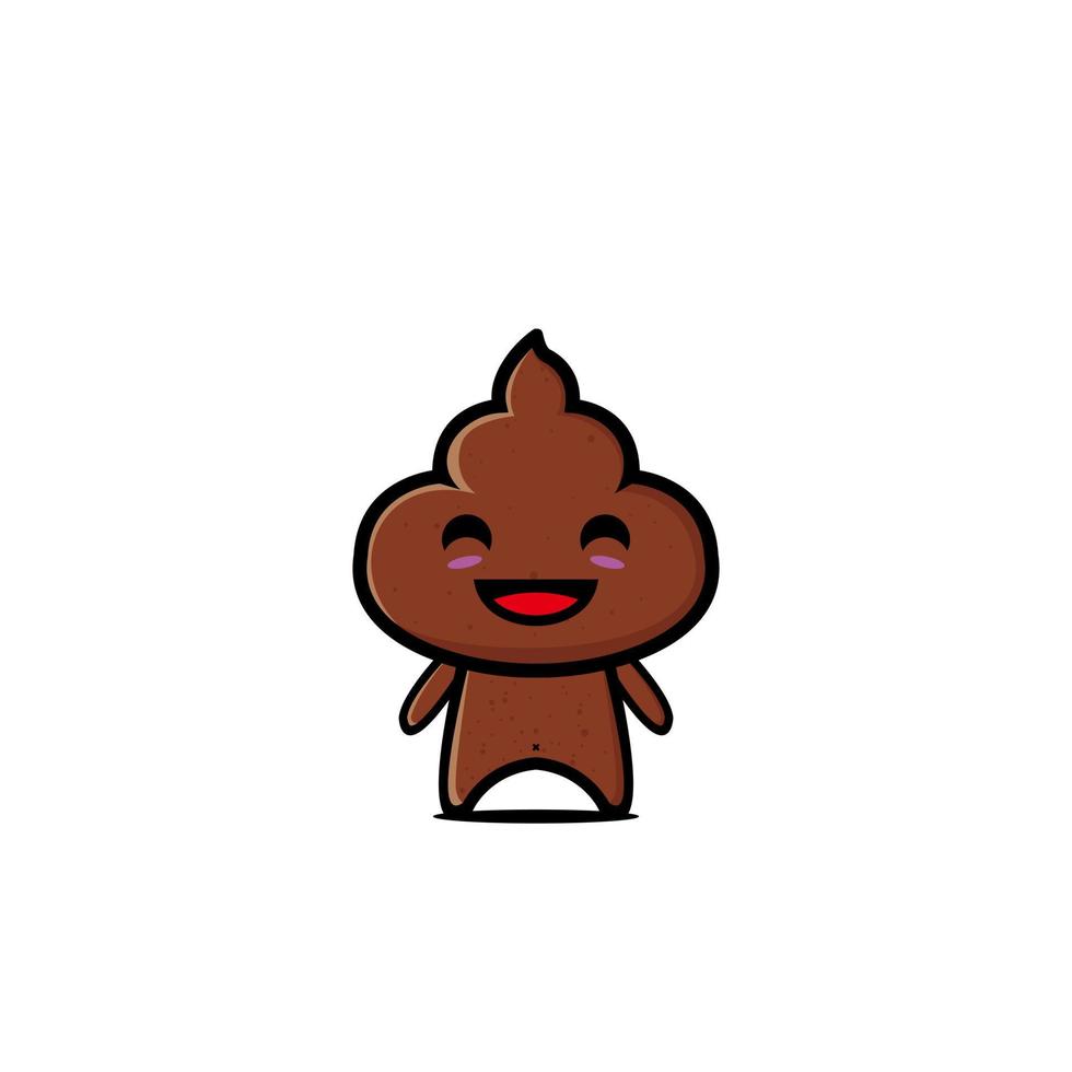 Poop niedlichen Charakter flache Cartoon. Vektor-Illustration-Icon-Design lustig vektor