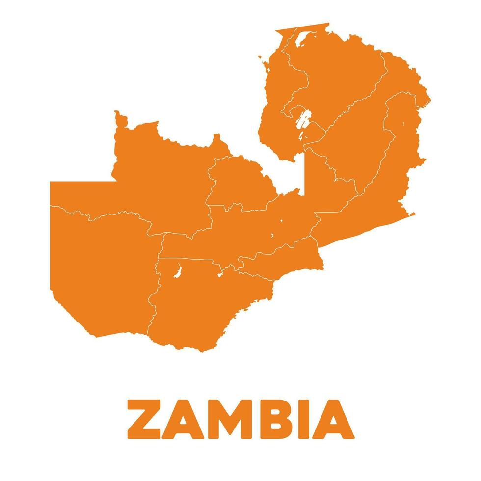detaljerad zambia Karta vektor