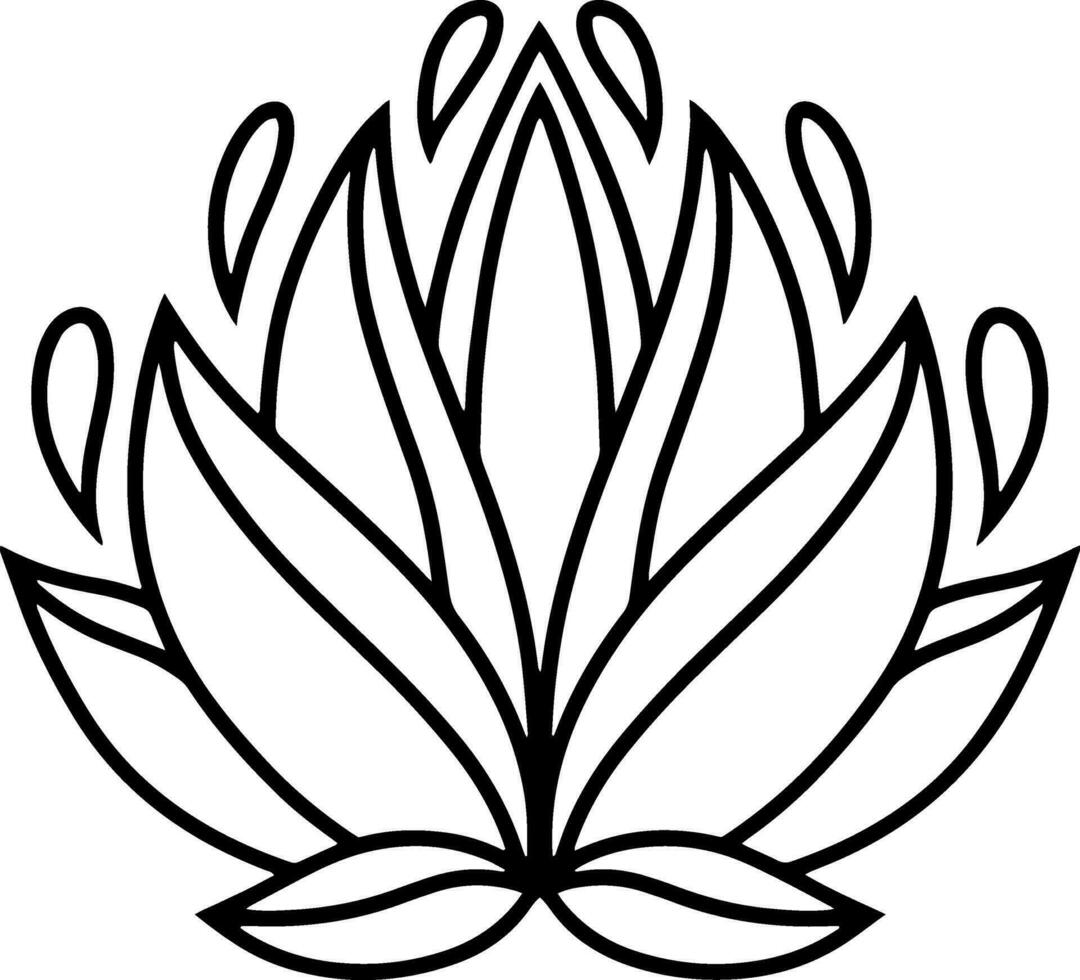 Lotus Blume Gekritzel Symbol Gravur vektor