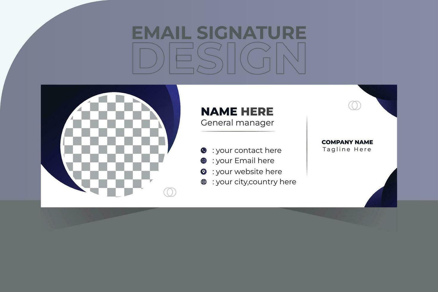 Email Unterschrift Vorlage Design oder Facebook Startseite Vorlage. vektor