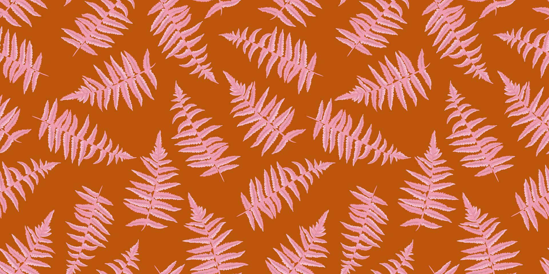 färgrik enkel form grenar löv ormbunke sömlös mönster. vektor hand dragen skiss. kreativ abstrakt, stiliserade, silhuetter blad stjälkar skriva ut. mall för design, tyg, mode, textil-