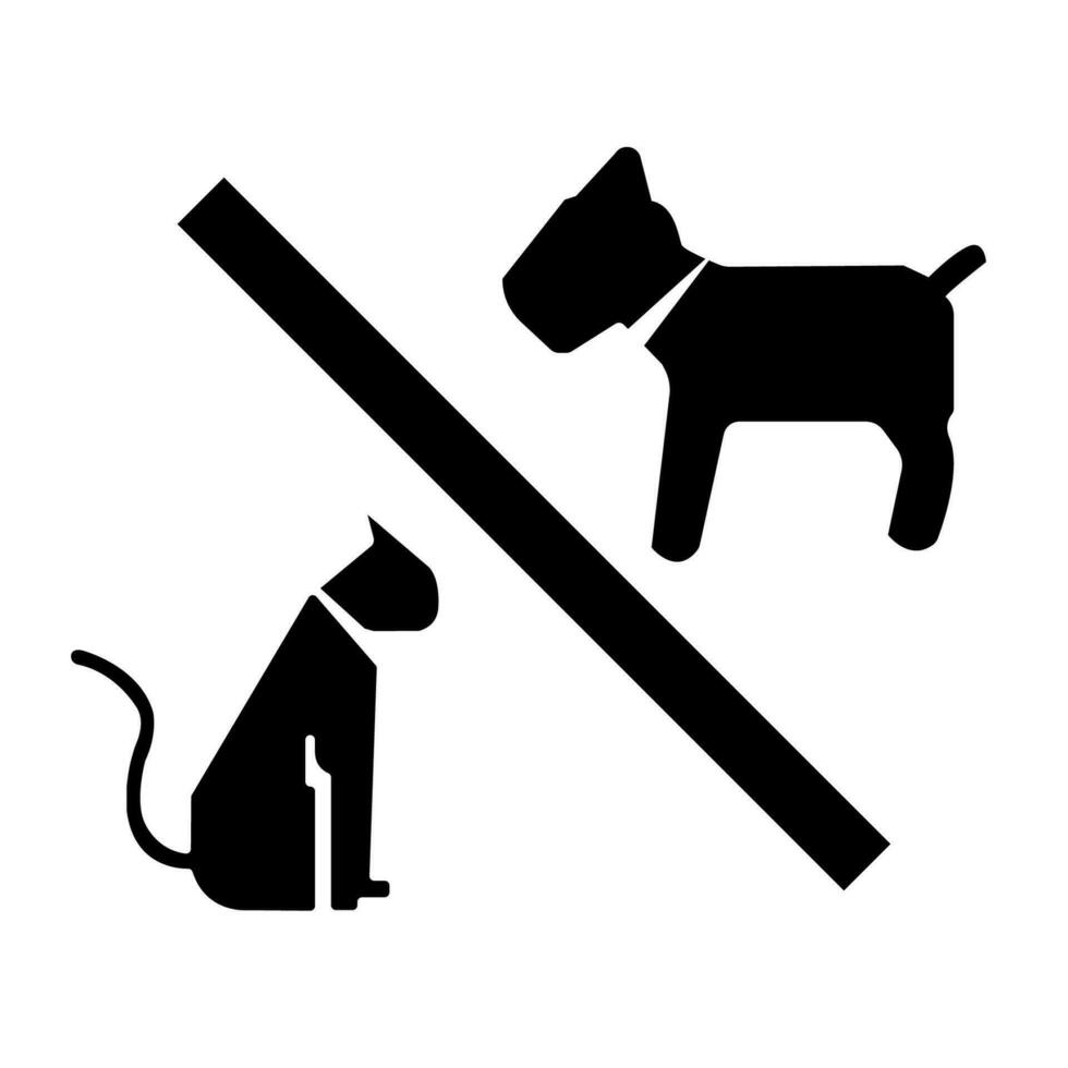 Kein Haustier erlaubt Symbol auf weißem Hintergrund vektor