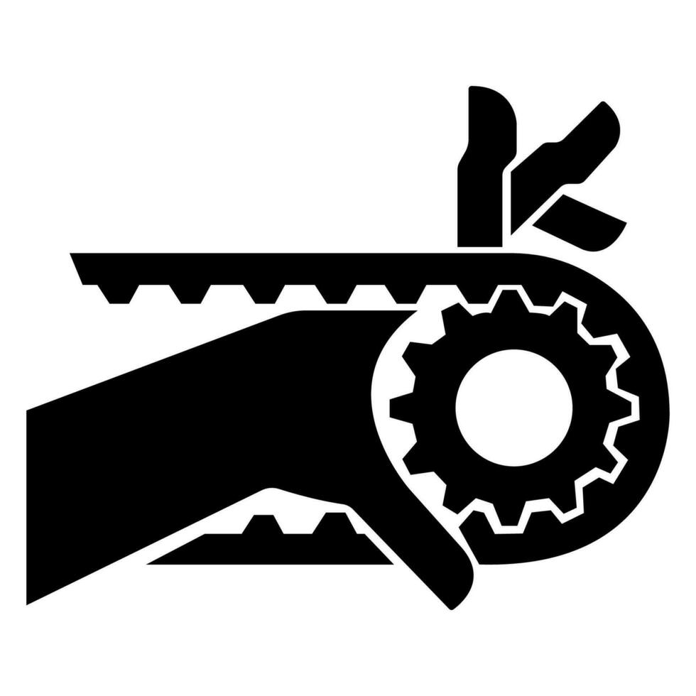 Handverschränkung gekerbt Riemenantrieb Symbol Zeichen vektor