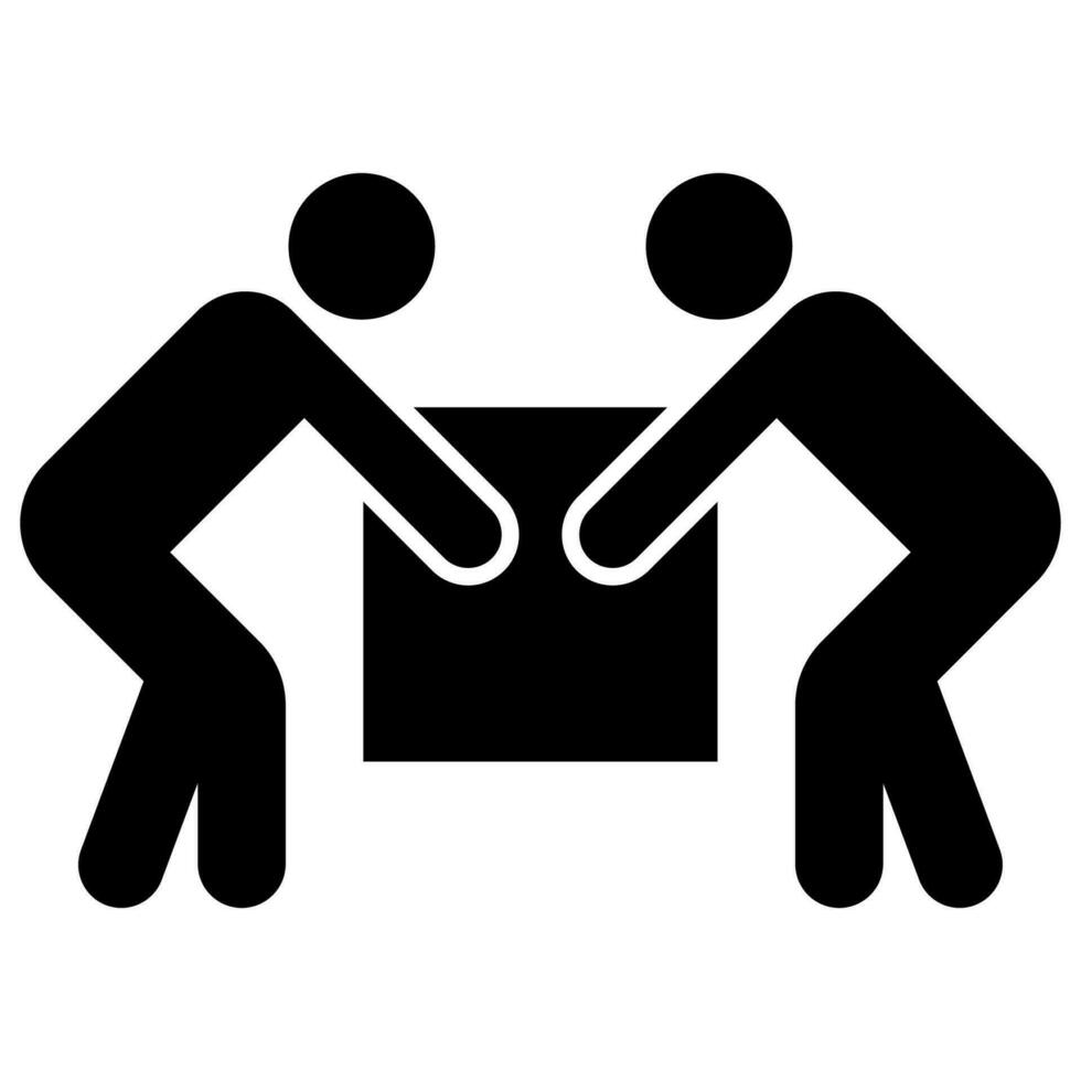 zwei Personen Aufzug Symbol Zeichen auf weißem Hintergrund isolieren vektor