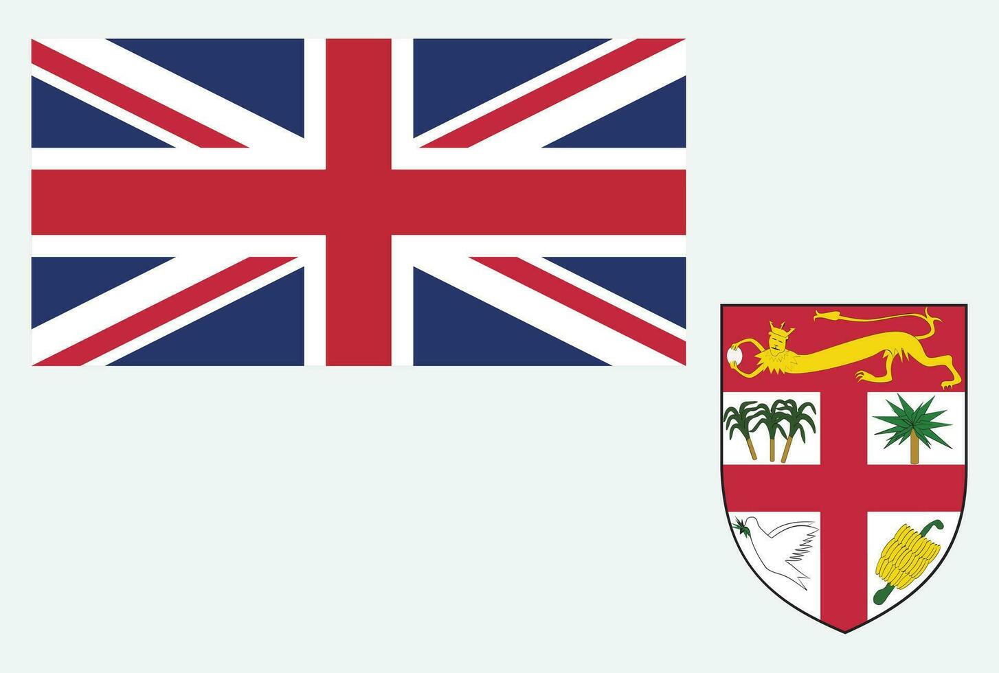 Illustration von Fidschi Flagge und editierbar Vektor Fidschi Land Flagge