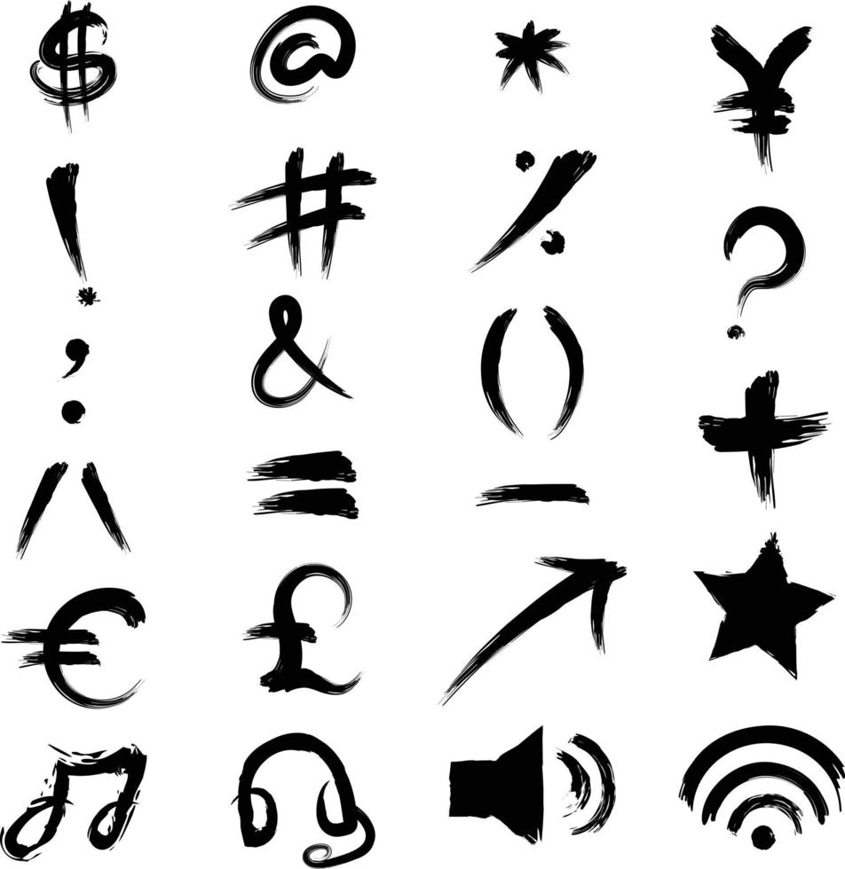 alfabetet tecken och symboler pack vektor