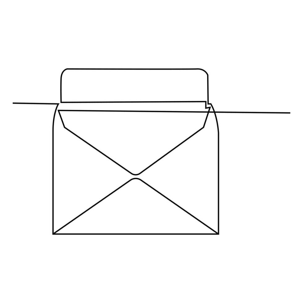 Liebe Brief kontinuierlich Single Linie Gliederung Vektor Kunst Zeichnung und einfach einer Linie minimalistisch Design
