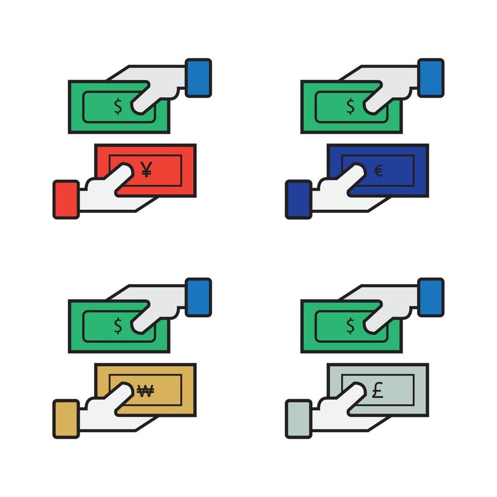 Illustration Vektorgrafik von Wechselgeldpapier zur beliebtesten Währung der Welt vektor