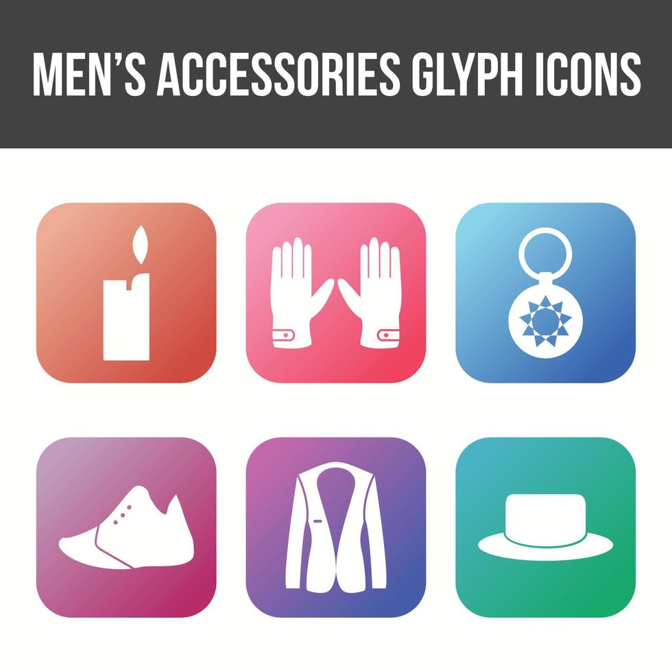 Herrenaccessoires Vektor Icon Set