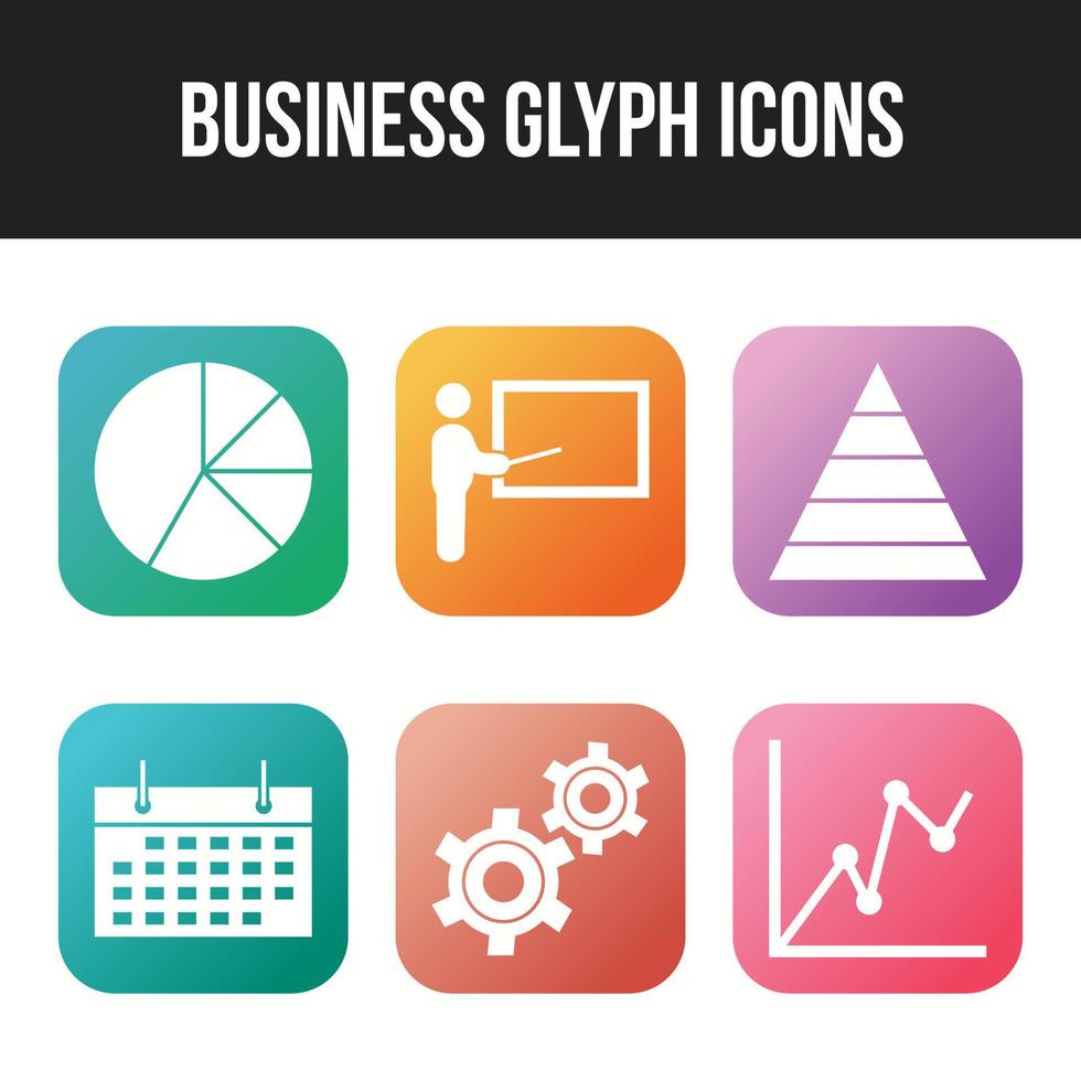 6 Glyphe einzigartiges Business-Vektor-Icon-Set vektor