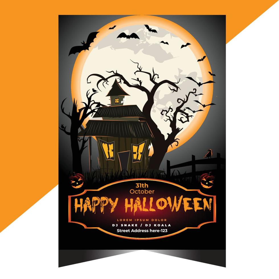 halloween fest flygblad mall design vektor