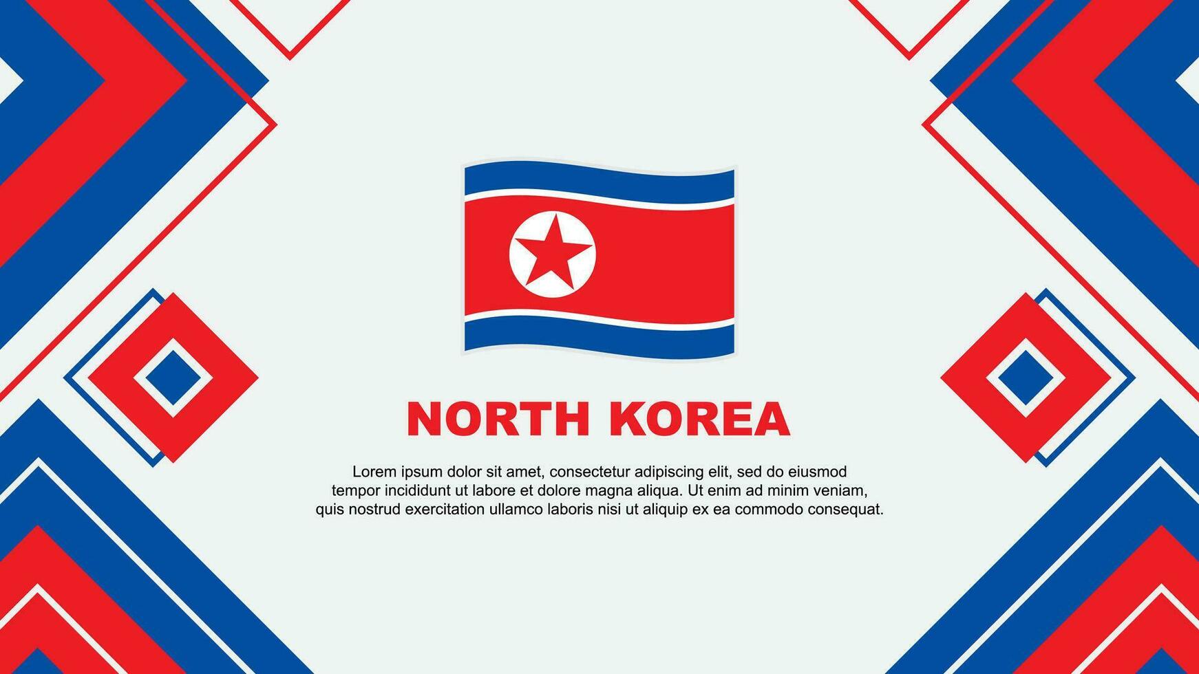 Norden Korea Flagge abstrakt Hintergrund Design Vorlage. Norden Korea Unabhängigkeit Tag Banner Hintergrund Vektor Illustration. Norden Korea Hintergrund