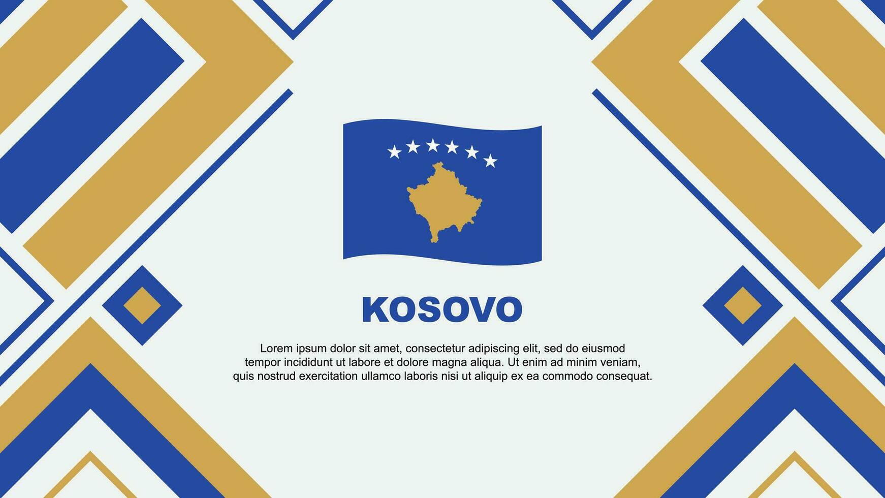 kosovo flagga abstrakt bakgrund design mall. kosovo oberoende dag baner tapet vektor illustration. kosovo flagga