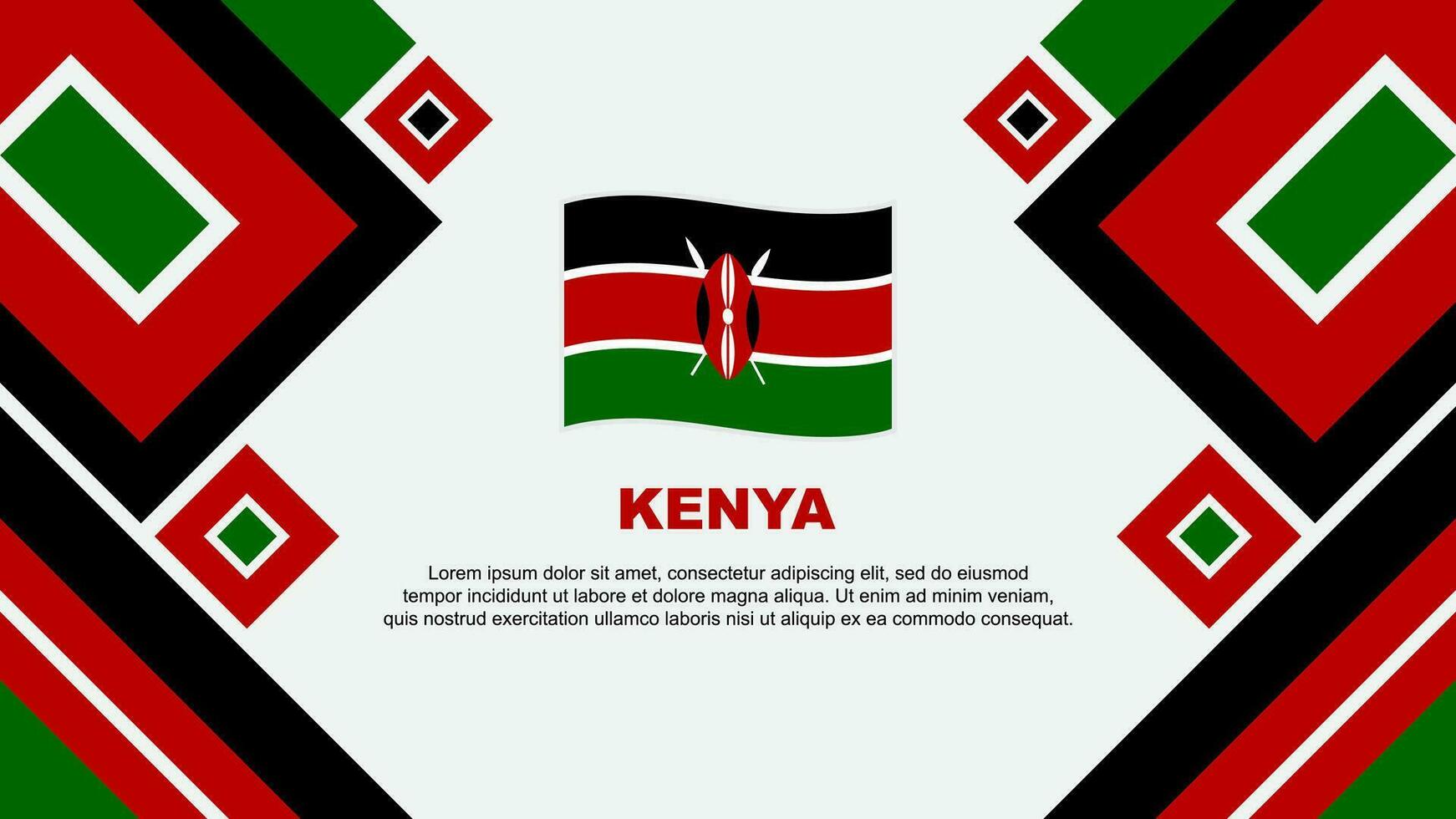 Kenia Flagge abstrakt Hintergrund Design Vorlage. Kenia Unabhängigkeit Tag Banner Hintergrund Vektor Illustration. Kenia Karikatur