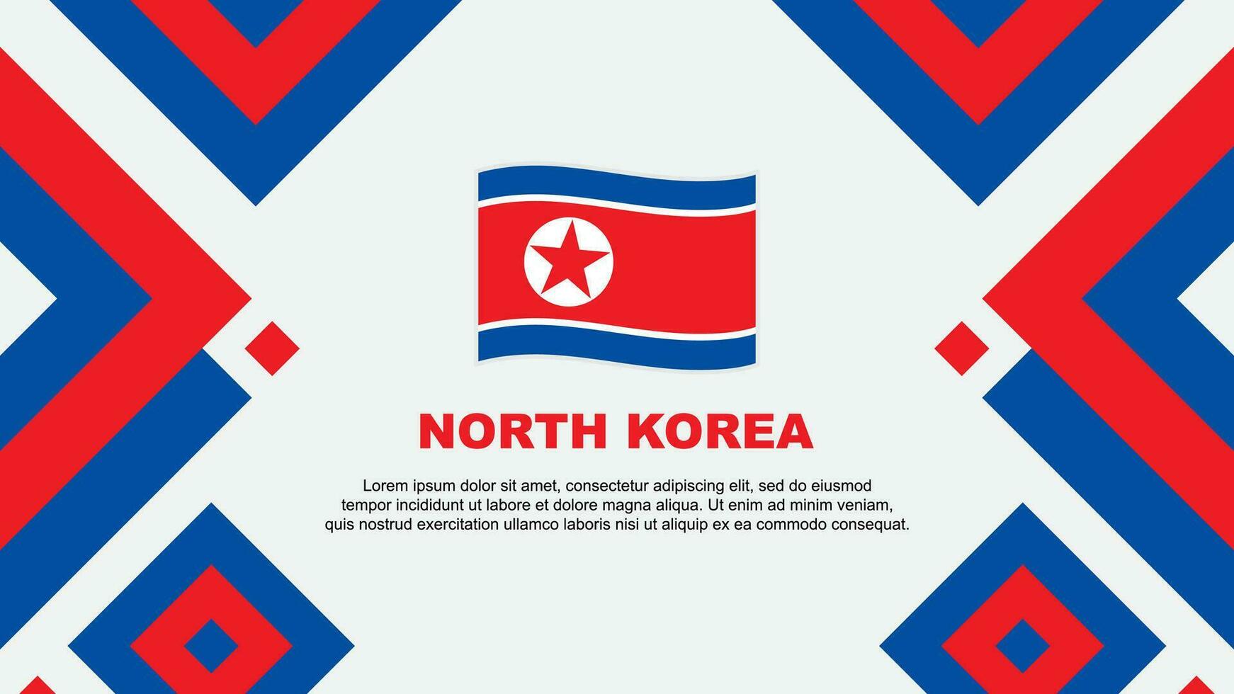 Norden Korea Flagge abstrakt Hintergrund Design Vorlage. Norden Korea Unabhängigkeit Tag Banner Hintergrund Vektor Illustration. Norden Korea Vorlage