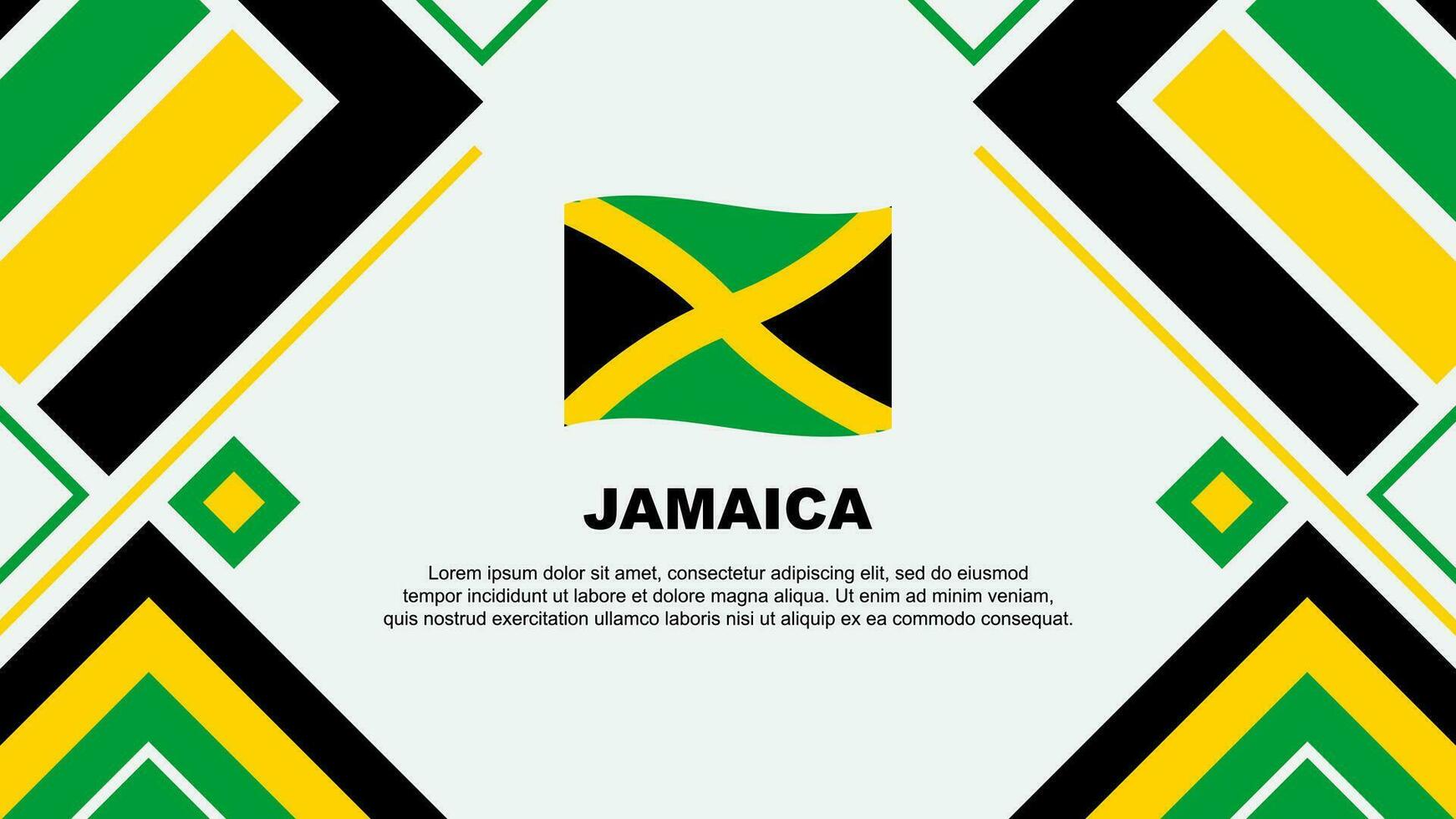 jamaica flagga abstrakt bakgrund design mall. jamaica oberoende dag baner tapet vektor illustration. jamaica flagga