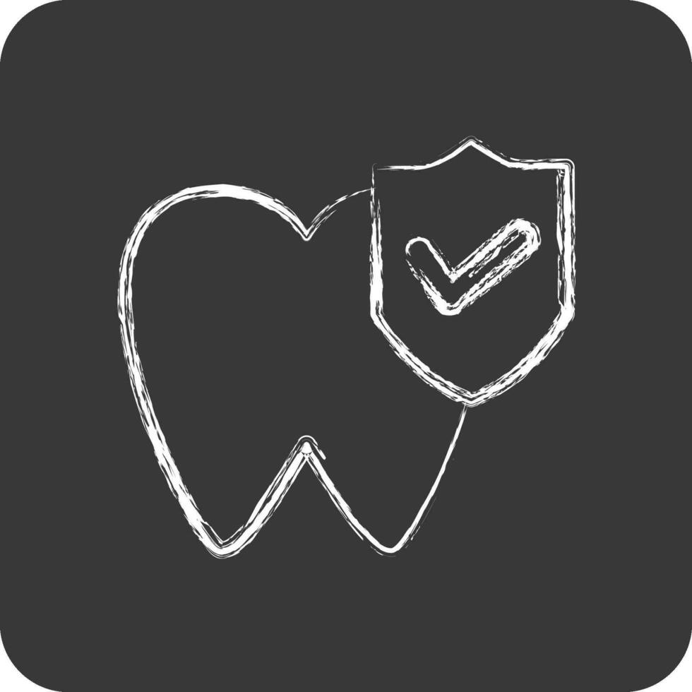 ikon dental försäkring. relaterad till finansiera symbol. krita stil. enkel design redigerbar. enkel illustration vektor