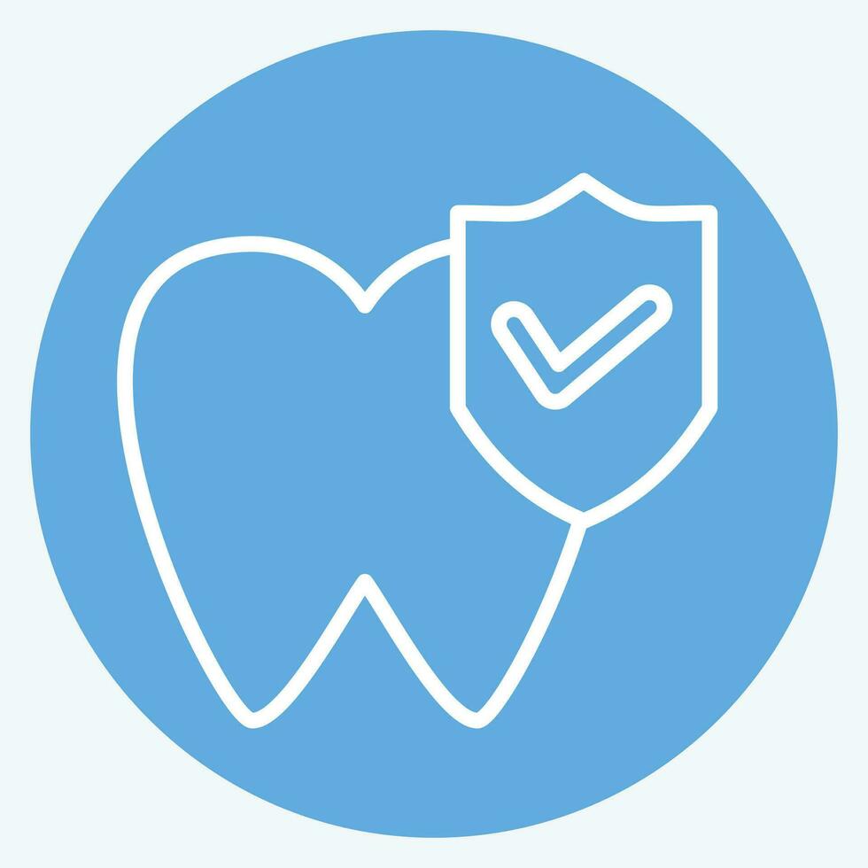 ikon dental försäkring. relaterad till finansiera symbol. blå ögon stil. enkel design redigerbar. enkel illustration vektor