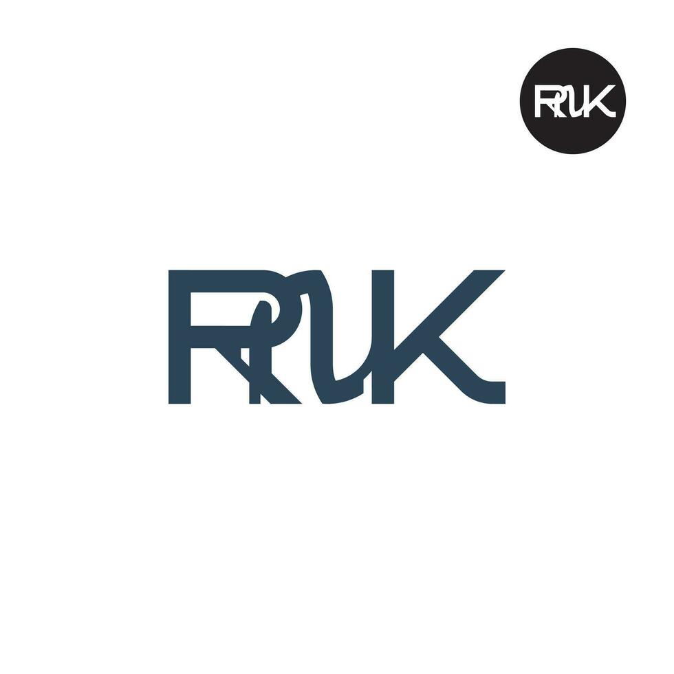 Brief rnk Monogramm Logo Design vektor