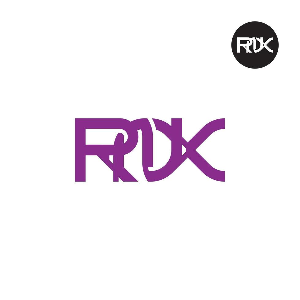 Brief rnx Monogramm Logo Design vektor