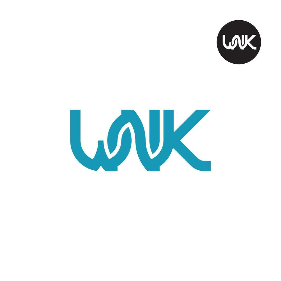 Brief wnk Monogramm Logo Design vektor