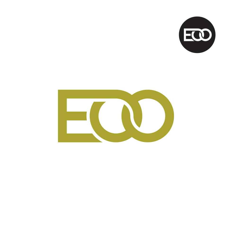 Brief eoo Monogramm Logo Design vektor