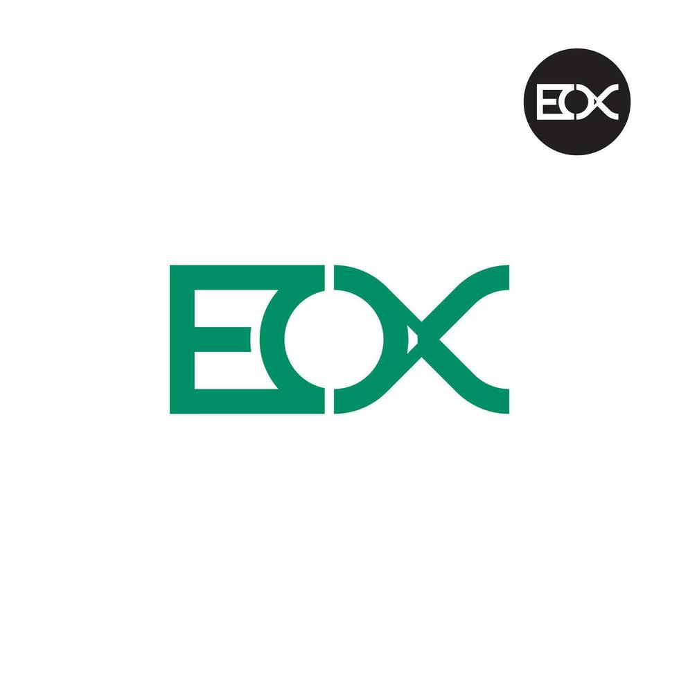 Brief eox Monogramm Logo Design vektor