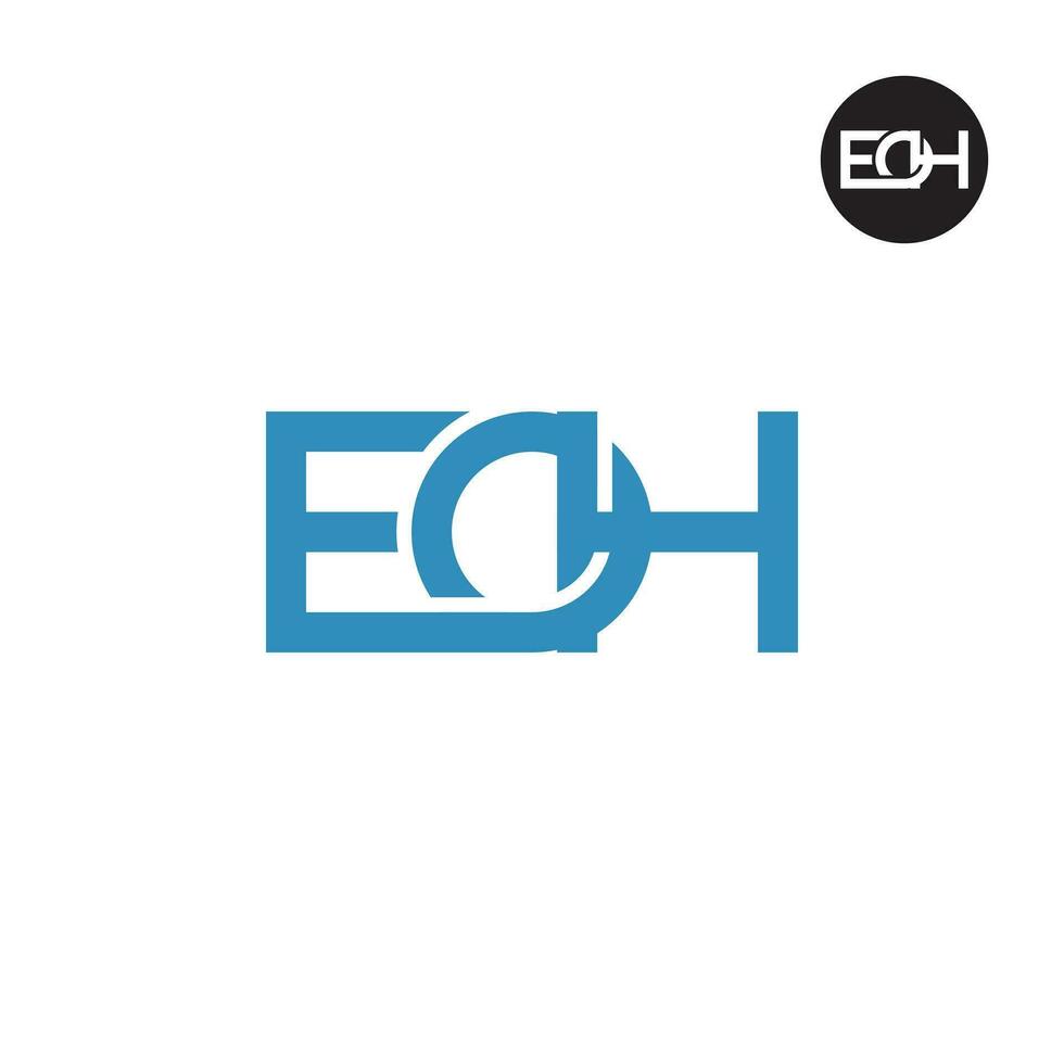 brev eoh monogram logotyp design vektor