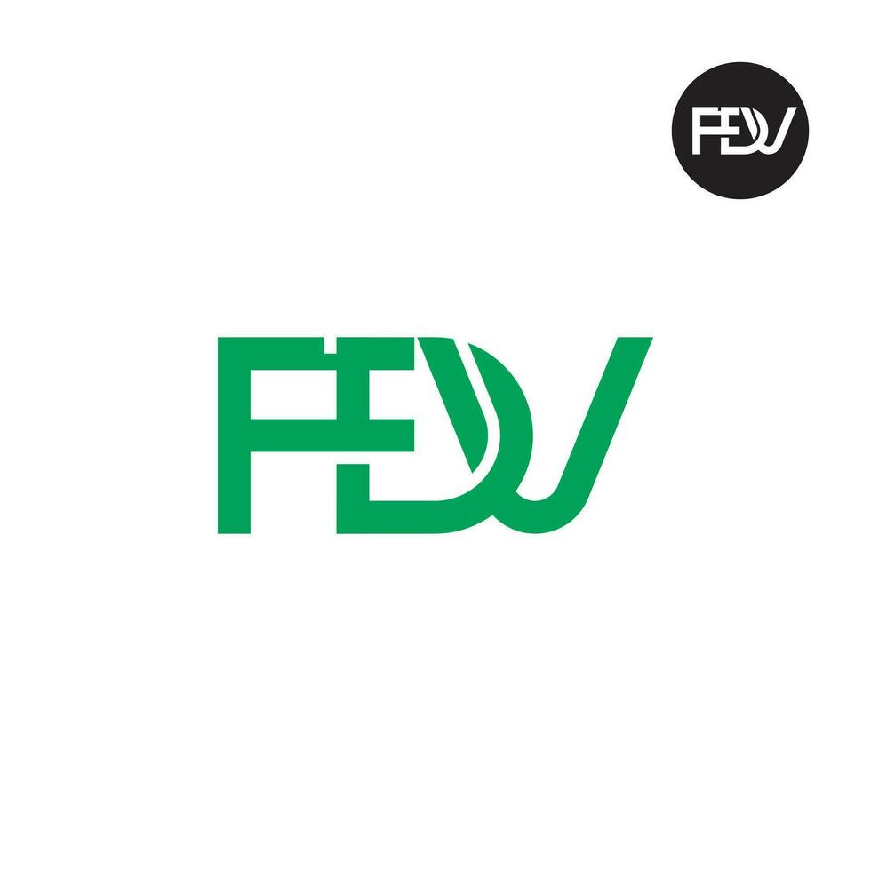 Brief fdv Monogramm Logo Design vektor