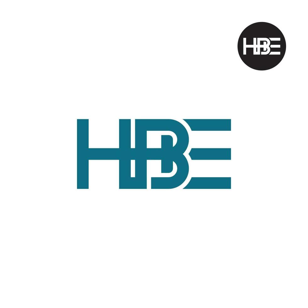 brev hbe monogram logotyp design vektor