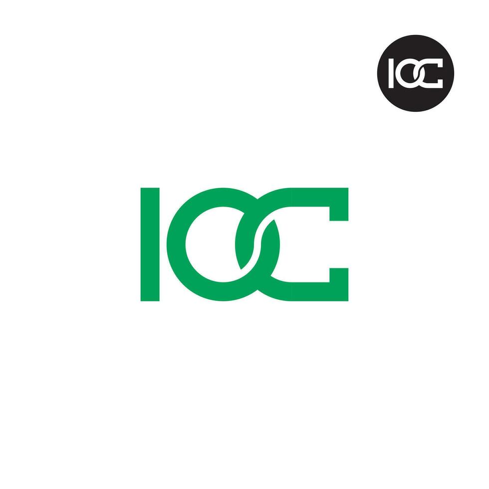 Brief ioc Monogramm Logo Design vektor