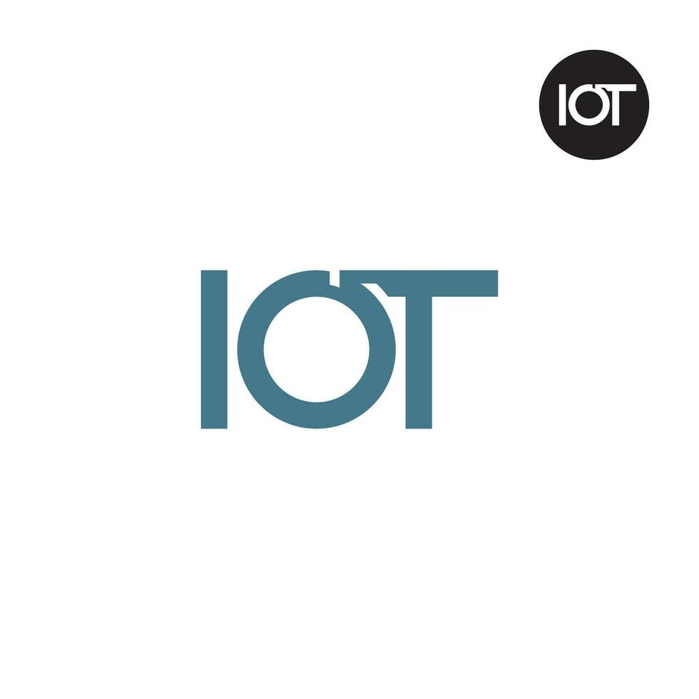 brev iot monogram logotyp design vektor