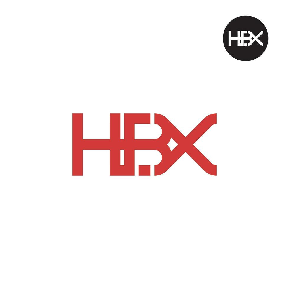 Brief hbx Monogramm Logo Design vektor