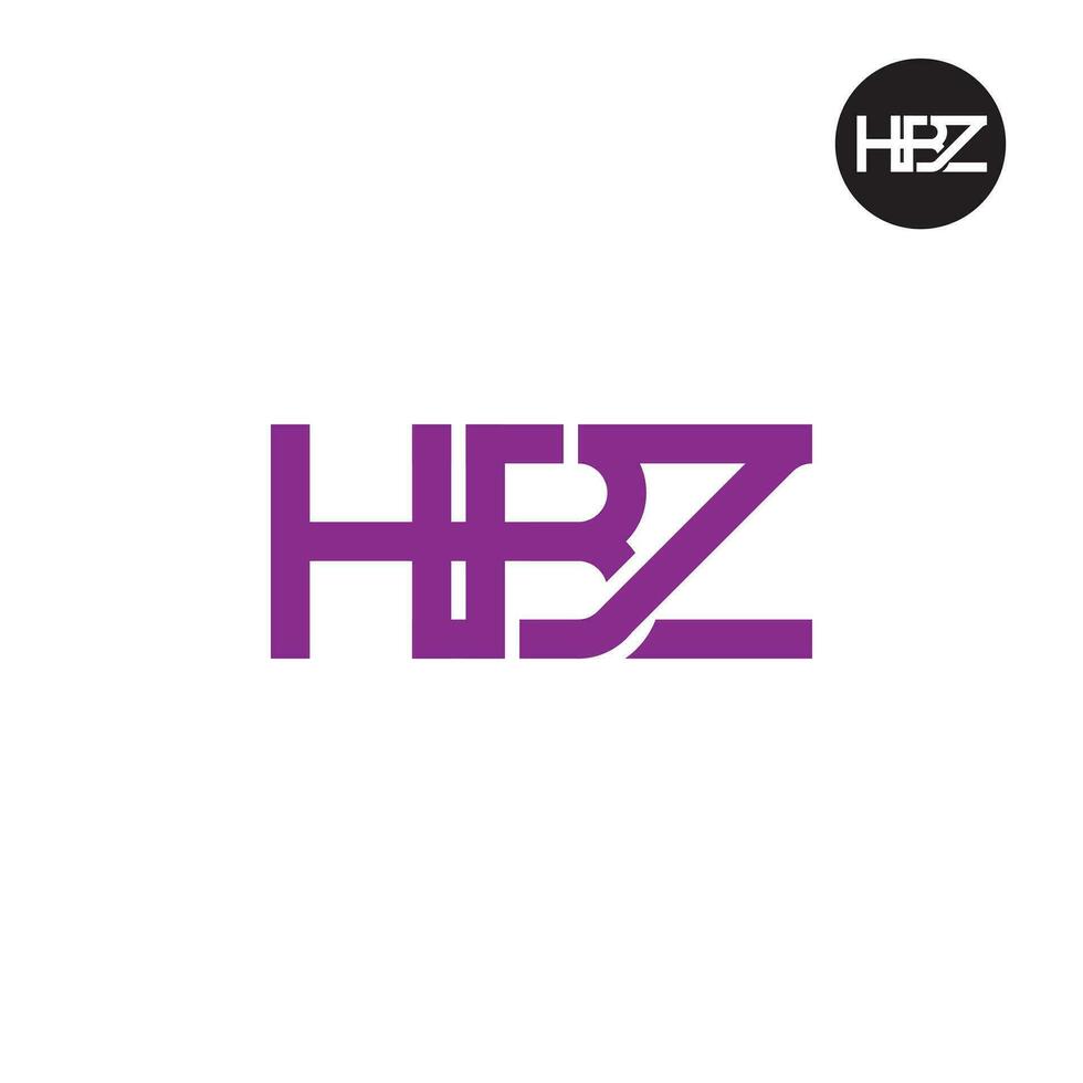 brev hbz monogram logotyp design vektor